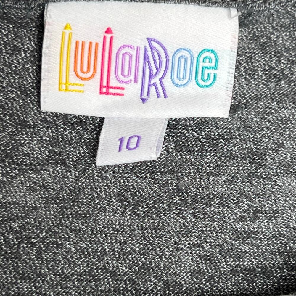 Girls LuLaRoe Basic Grey Mae Dress Size 10 - Picture 3 of 6